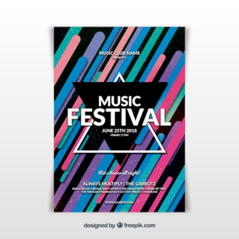 Abstract music festival poster template