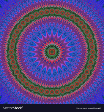 Abstract oriental star mandala fractal art vector image Abstract oriental star mandala fractal art vector image