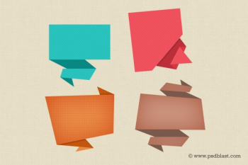 Abstract Origami Speech Bubble Icon (PSD)