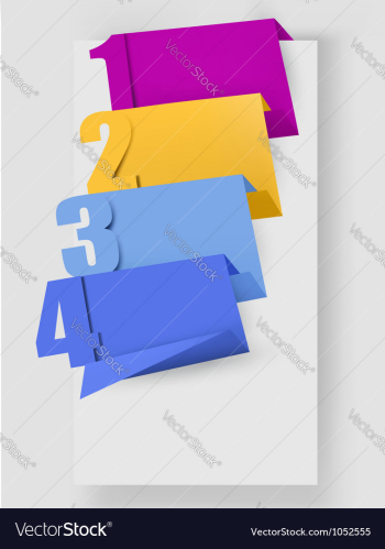 Abstract origami speech bubble with numbers vector image Abstract origami speech bubble with numbers vector image