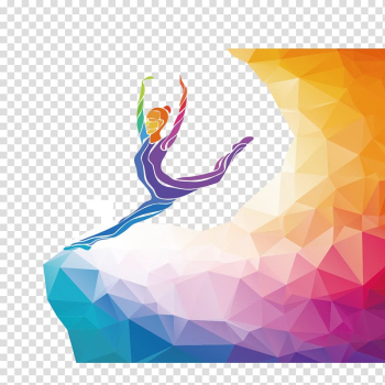 Abstract painting, Ribbon Ball Illustration, athletic man transparent background PNG clipart