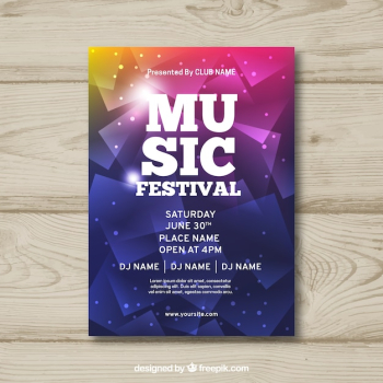 Abstract party poster with geometric style