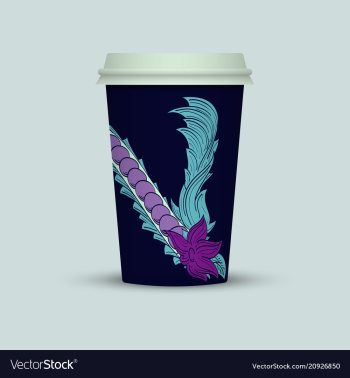 Abstract plastic coffee cup vector image