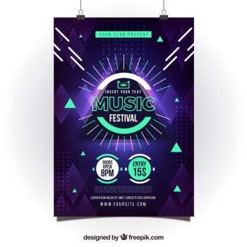 Abstract poster design for music party