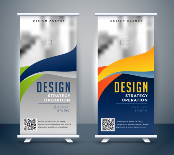 Abstract roll up banner standee design Free Vector Abstract roll up banner standee design Free Vector