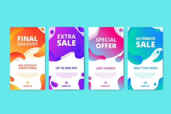 Abstract sale instagram story set Free Vector Abstract sale instagram story set Free Vector