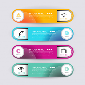 Abstract shape infographic banner Free Vector Abstract shape infographic banner Free Vector