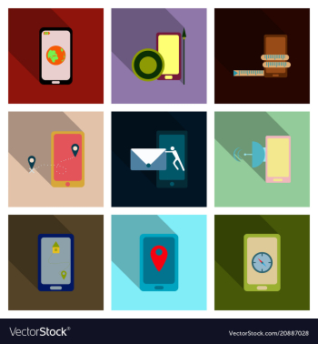 Abstract style modern and vintage mobile gadgets vector image Abstract style modern and vintage mobile gadgets vector image