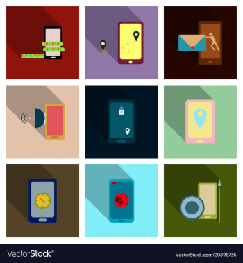 Abstract style modern and vintage mobile gadgets vector image Abstract style modern and vintage mobile gadgets vector image