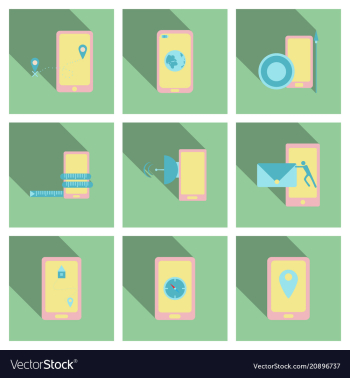 Abstract style modern and vintage mobile gadgets vector image Abstract style modern and vintage mobile gadgets vector image
