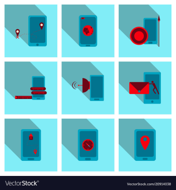 Abstract style modern and vintage mobile gadgets vector image Abstract style modern and vintage mobile gadgets vector image