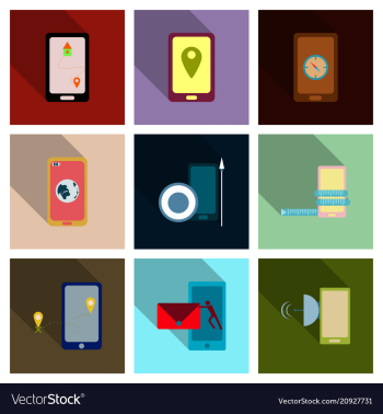 Abstract style modern and vintage mobile gadgets vector image Abstract style modern and vintage mobile gadgets vector image