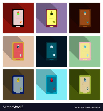 Abstract style modern and vintage mobile gadgets vector image Abstract style modern and vintage mobile gadgets vector image