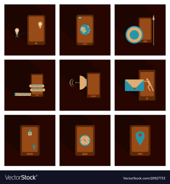 Abstract style modern and vintage mobile gadgets vector image Abstract style modern and vintage mobile gadgets vector image