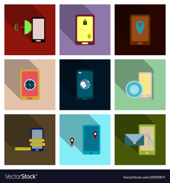 Abstract style modern and vintage mobile gadgets vector image Abstract style modern and vintage mobile gadgets vector image