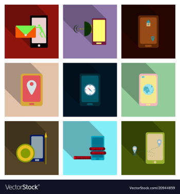 Abstract style modern and vintage mobile gadgets vector image Abstract style modern and vintage mobile gadgets vector image