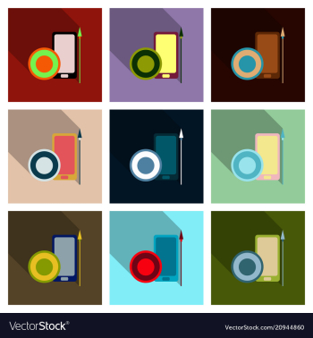 Abstract style modern and vintage mobile gadgets vector image Abstract style modern and vintage mobile gadgets vector image