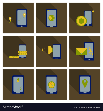 Abstract style modern and vintage mobile gadgets vector image Abstract style modern and vintage mobile gadgets vector image