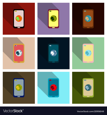 Abstract style modern and vintage mobile gadgets vector image Abstract style modern and vintage mobile gadgets vector image