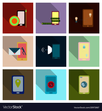 Abstract style modern and vintage mobile gadgets vector image Abstract style modern and vintage mobile gadgets vector image