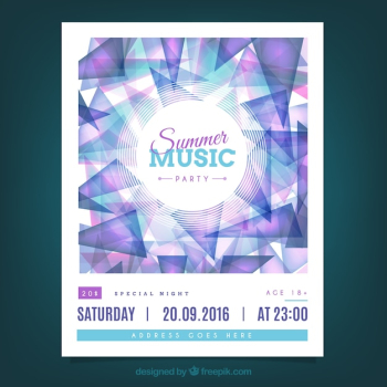 Abstract summer music poster 