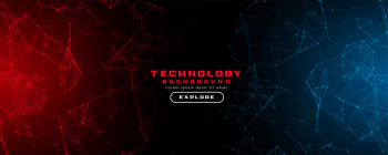 Abstract technology banner background with red and blue lights Free Vector Abstract technology banner background with red and blue lights Free Vector