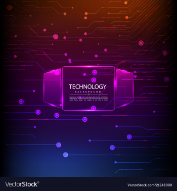 Abstract technology digital hi tech hexagons vector image