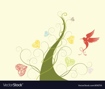 Abstract tree with bird vector image Abstract tree with bird vector image