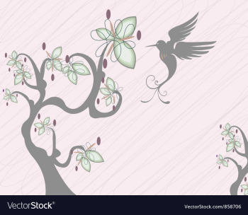 Abstract tree with bird vector image Abstract tree with bird vector image