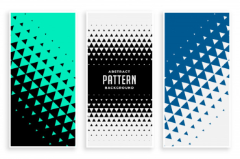 Abstract triangle pattern banners set Free Vector Abstract triangle pattern banners set Free Vector