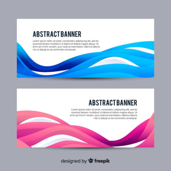 Abstract waves banner set Abstract waves banner set