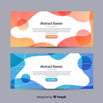 Abstract waves banner set Abstract waves banner set