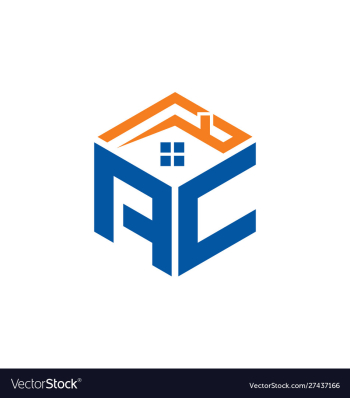 Ac home abstract polygonal letter logo vector image