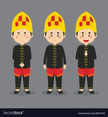 aceh indonesian character with various expression aceh indonesian character with various expression