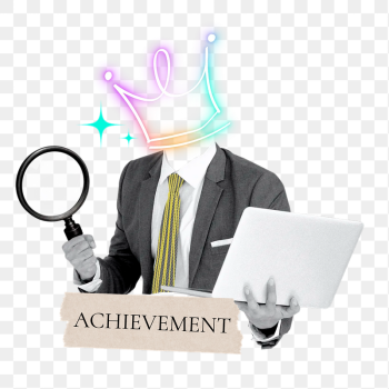 Achievement word png sticker, crown | Free PNG - rawpixel