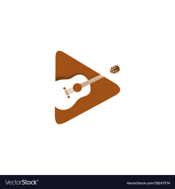 acoustic guitar play button logo symbol acoustic guitar play button logo symbol