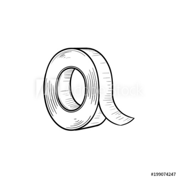 Adhesive tape hand drawn outline doodle icon Adhesive tape hand drawn outline doodle icon