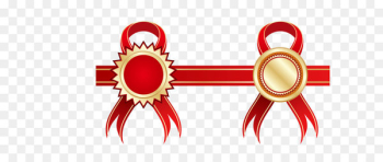 Adhesive tape Paper Ribbon Badge - Two red badge Adhesive tape Paper Ribbon Badge - Two red badge