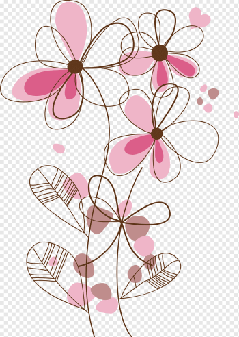 Adobe Illustrator Flower, Flowers line, flower Arranging, branch, plant Stem png