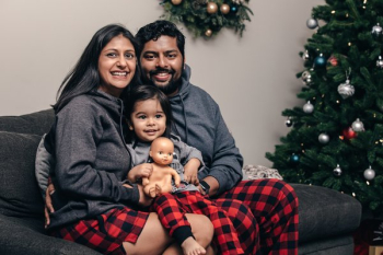 Adorable Family Christmas Portrait Adorable Family Christmas Portrait