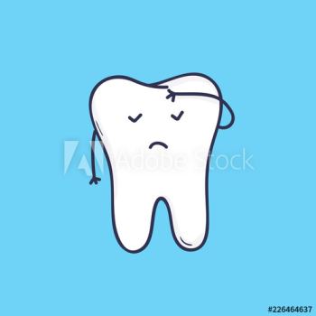 Adorable molar tooth with face covering its forehead with hand Adorable molar tooth with face covering its forehead with hand