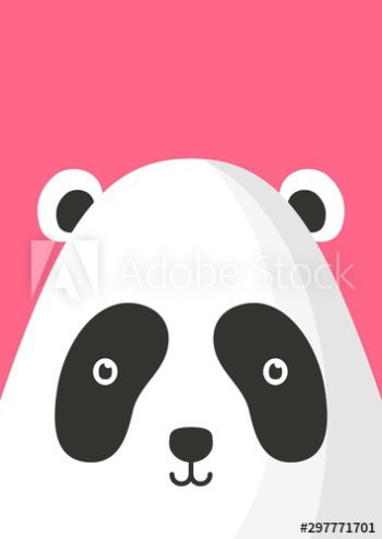Adorable panda bear snout flat vector illustration Adorable panda bear snout flat vector illustration