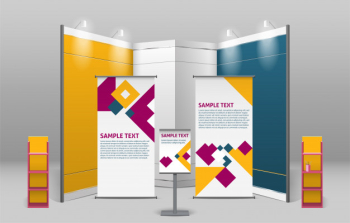 Advertising exhibition stand design Free Vector Advertising exhibition stand design Free Vector