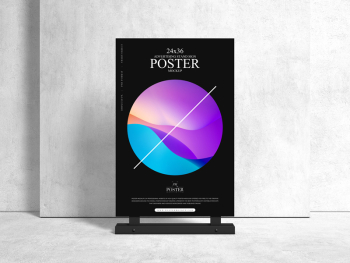 Advertising Stand 24x36 Sign Poster Mockup - Poster Mockup