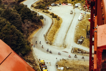 Aerial of Bikers Aerial of Bikers