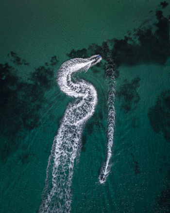 Aerial Photo of Two Watercrafts Aerial Photo of Two Watercrafts