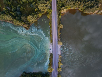 aerial photograph of road aerial photograph of road