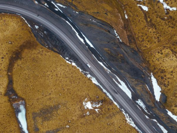 aerial photography of asphalt road aerial photography of asphalt road