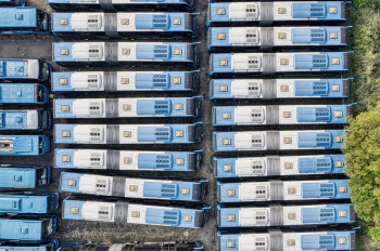 Aerial Photography of Buses Aerial Photography of Buses