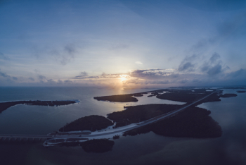 Aerial Photography of Island during Sunset